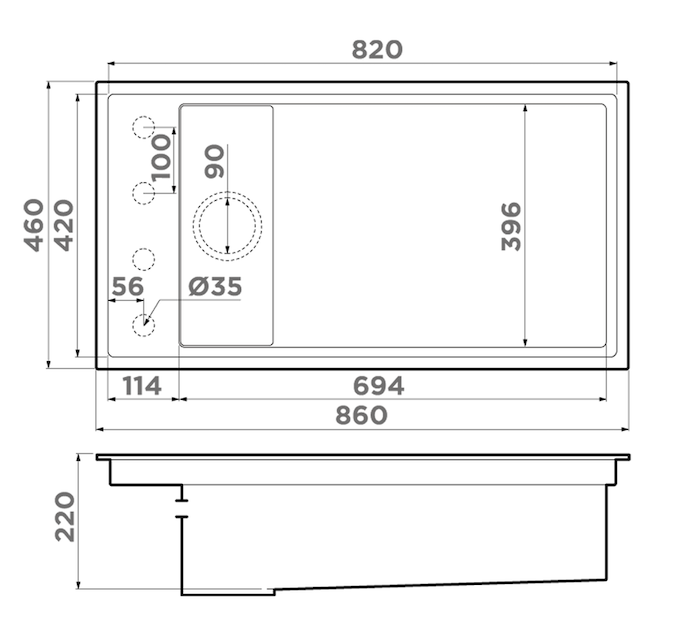 Omoikiri KINARU PRO 86-U/I GB