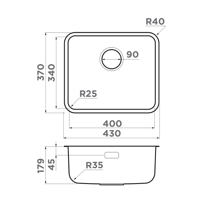 Omoikiri OMI 43-U/I ULTRA MINI-GB