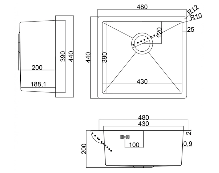  STEEL KITCHEN SKS 4844 GRAFIT