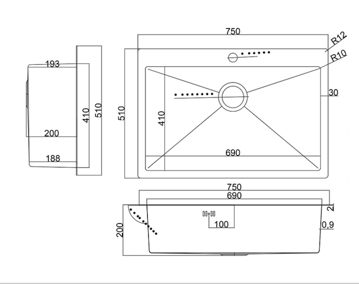  STEEL KITCHEN SKS 7551 GRAFIT